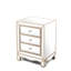 Commode 3 tiroirs Champagne Fait de verre épais. Idéal pour les salons, les chambres à coucher et les canapés. Résistance aux hautes températures, entretien facile. Comprend une poignée en cristal et un rail de guidage lisse.