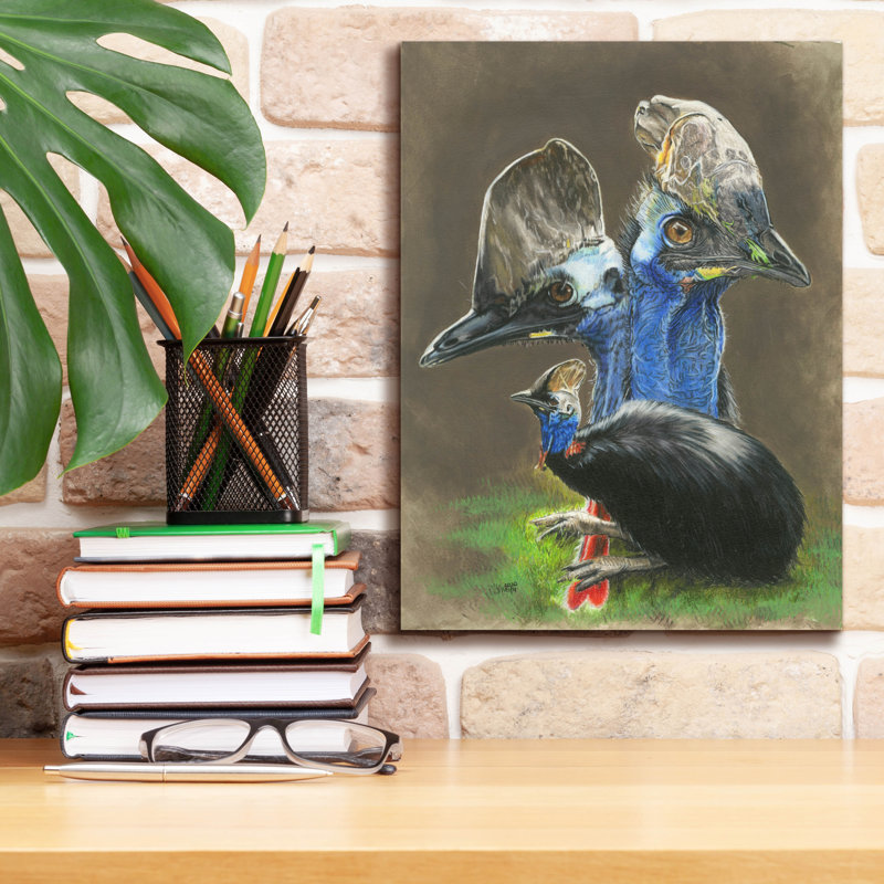 «Ginnifer Cassawary on Canvas» par Barbara Keith, reproduction, H 16 po x l 12 po x P 0,75 po