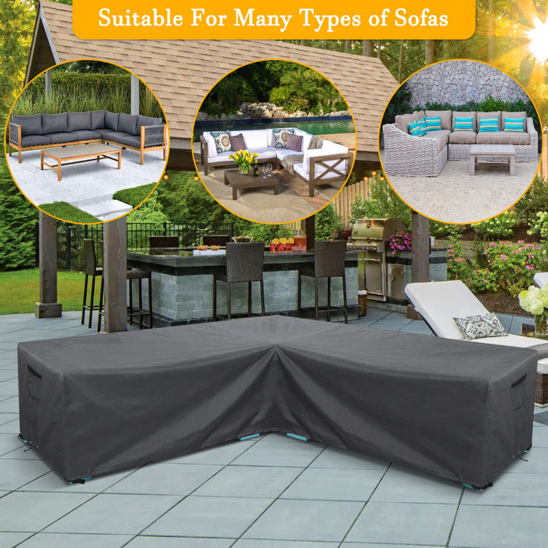 Housse imperméable pour canapé modulaire de patio, 31" H x 100" W x 100" D