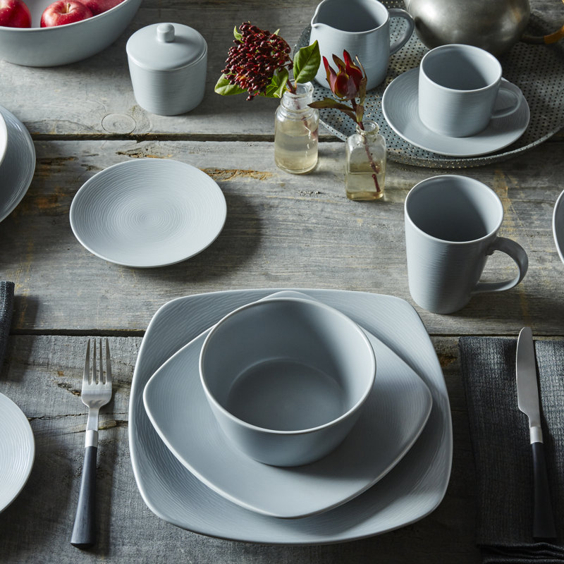 Couvert individuel 4 pièces Noritake Colorscapes Swirl, Gris