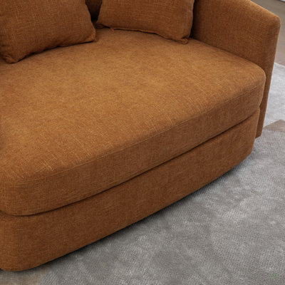 Méridienne rembourrée de 56,3 po de largeur avec coussins, fauteuil surdimensionné douillet surdimensionné avec fauteuil à siège profond pour club, salon, chambre à coucher, bureau, salon, orange