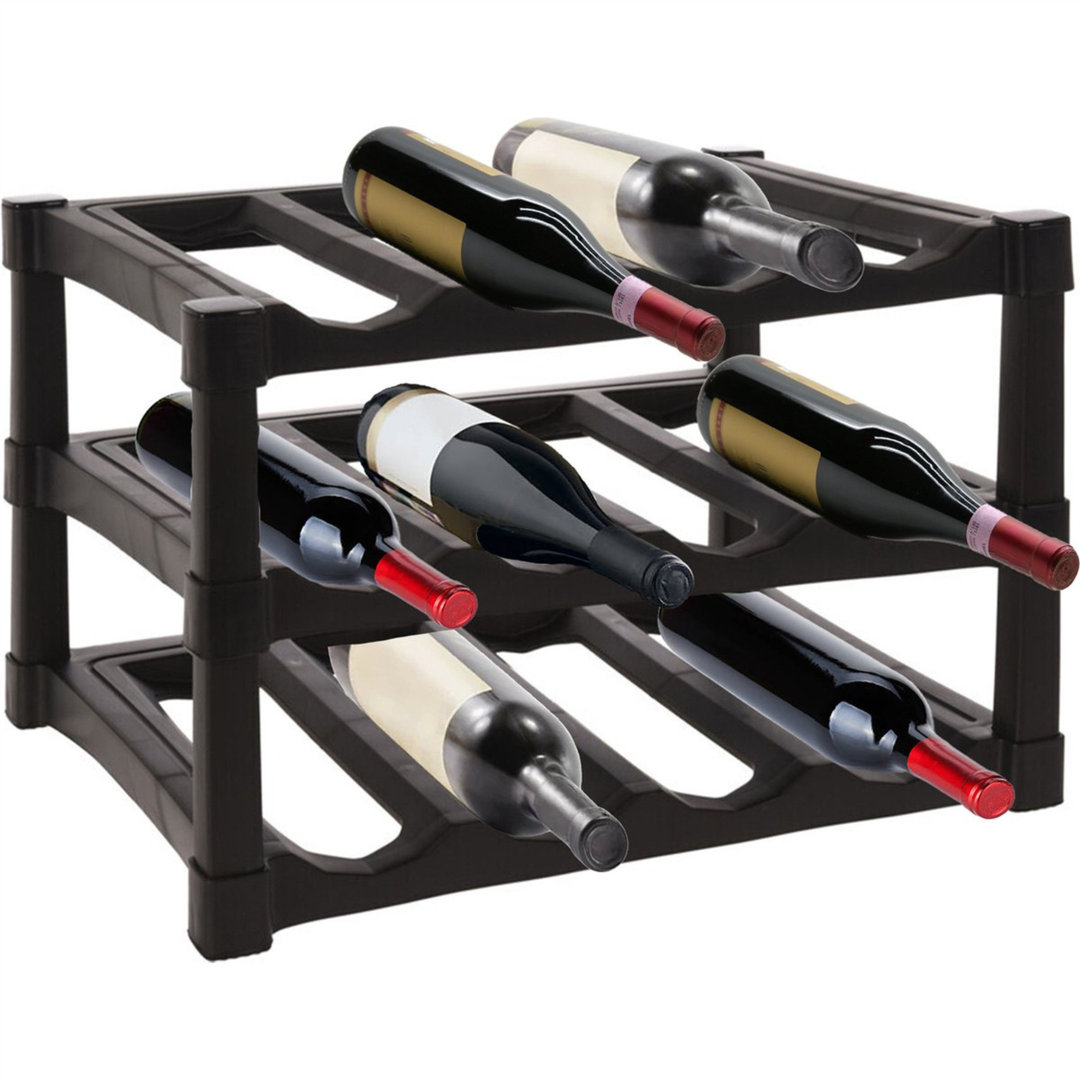 Tabletop Wine Bottle Rack Black