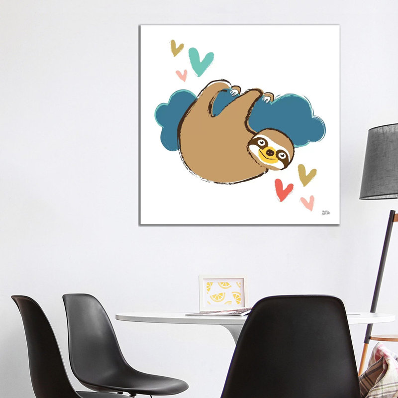 Colorful Sloth II by Melissa Averinos - Wrapped Canvas Gallery-Wrapped Canvas Giclée, 93.98 cm H x 93.98 cm W x 1.91 cm D