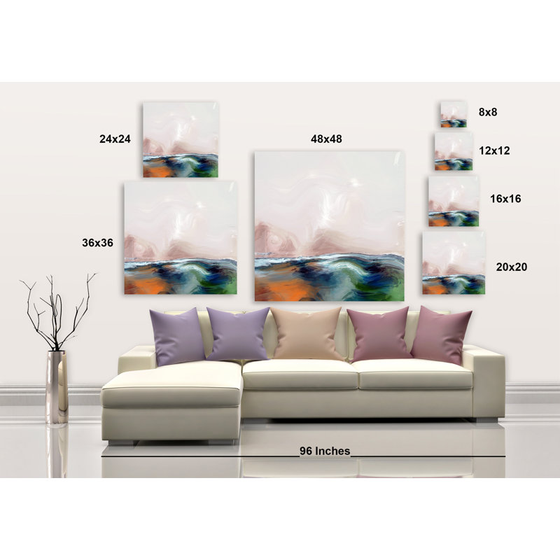 Blue Horizon II - peinture sur toile tendue, H 36 po x l 36 po x P 1,5 po