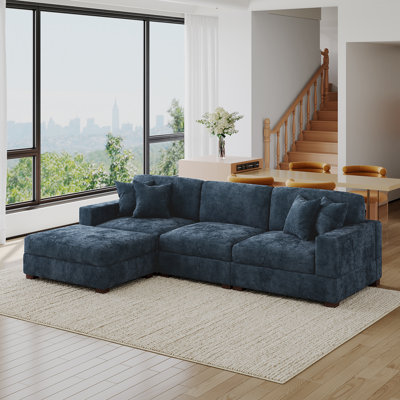 Canapé modulaire 4 pièces en chenille 4 pièces