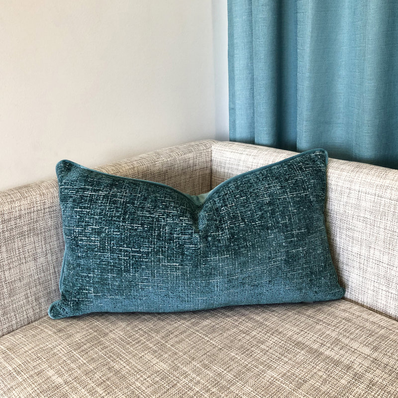 Joelle Lumbar Pillow Cover & Insert, Denim