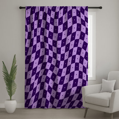 Rideaux et voilages mauves à carreaux mauves