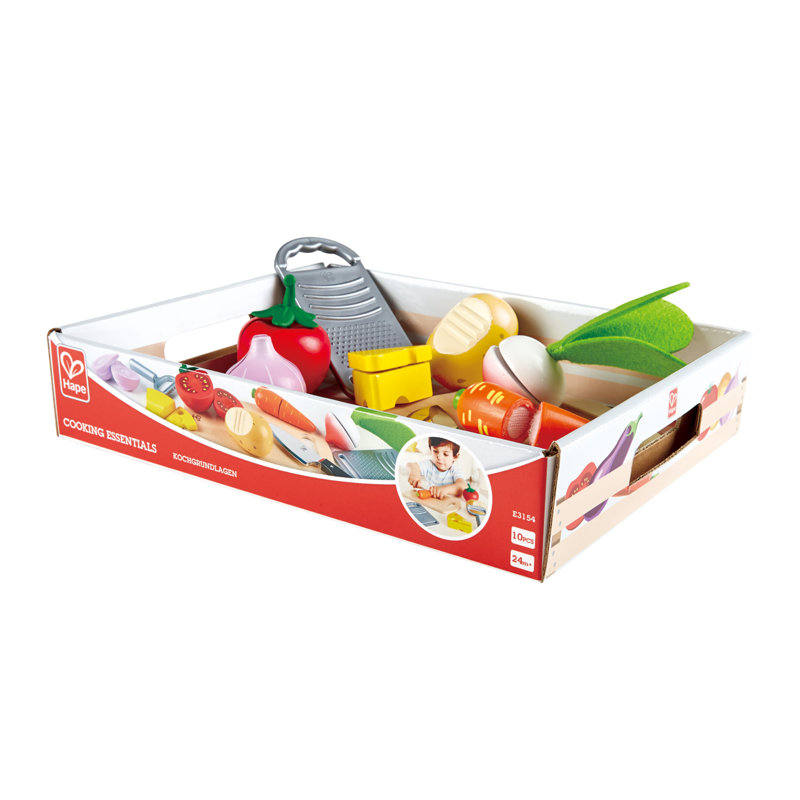 Cooking Essentials Kids Wooden Pretend Play Food Set