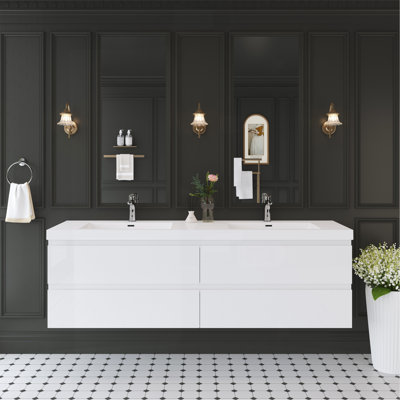 Meuble-lavabo mural 72 po avec lavabo 72 po