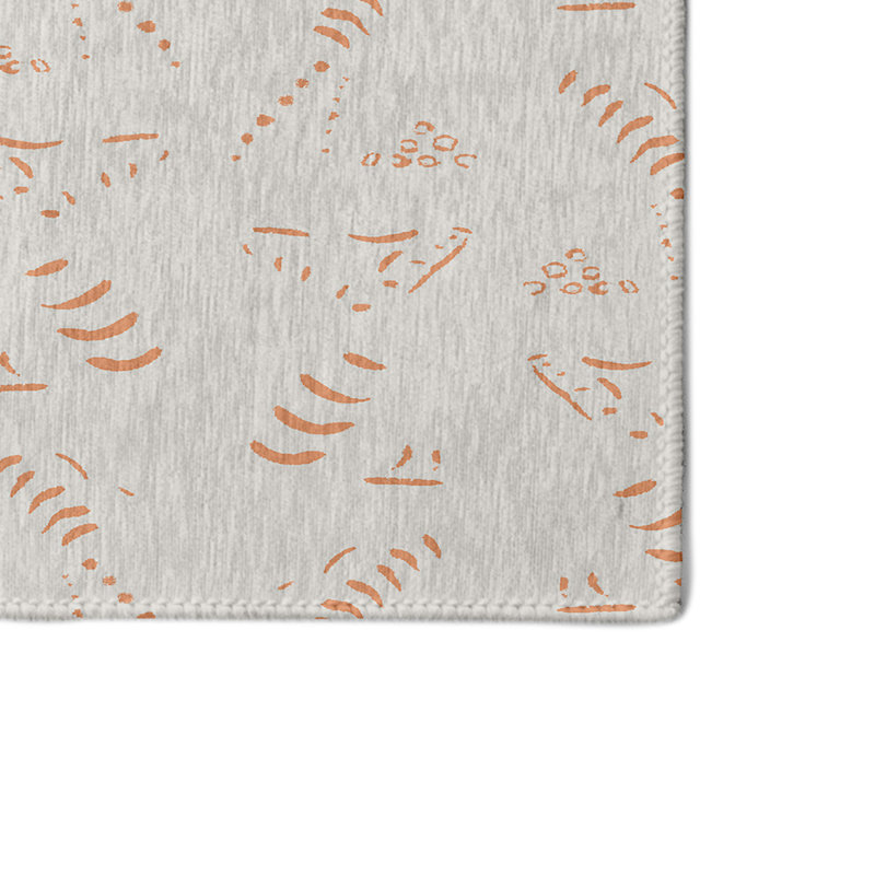 Tapis géométrique orange / gris, Rectangle 2 pi x 3 pi