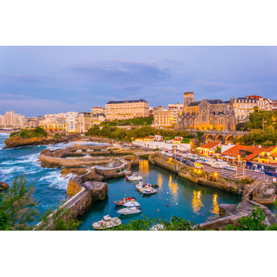 Coucher de soleil sur la marina - photographie sur toile tendue