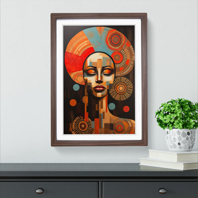 African Woman Dadaism Art - Framed Print