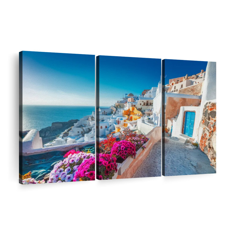 Architecture «Traditional Santorini Homes, reproduction sur toile» sur, H 42 po x l 65 po x P 1,25 po