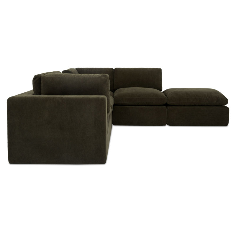 Cates Modular Sectional, Green Polyester