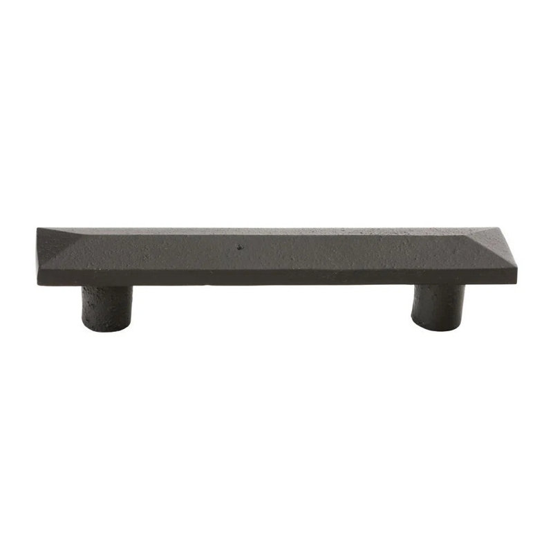 Pyramid 3 1/2" Center to Center Bar Pull, Flat Black Bronze Patina, 3"