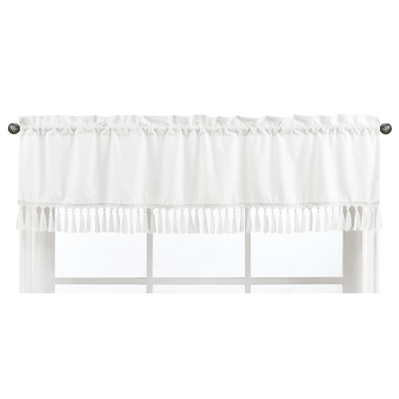 Cantonnière de couleur unie en coton sur mesure 54 po, Blanc
