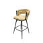 Tabouret de bar pivotant brun de 360 degrés. Revêtement en cuir technique, base, siège rembourré pour îlot de cuisine, restaurant, café et 2 tabourets. Cuir, pivotant, cadre, barres, tavernes, restaurants