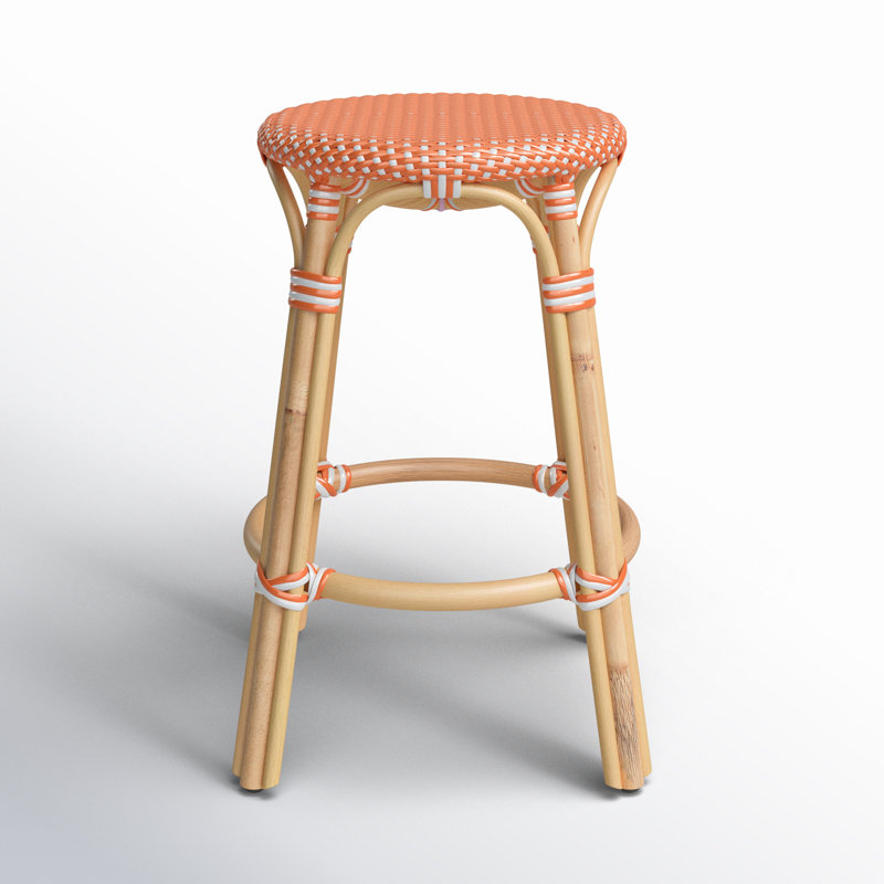 Tabouret de bar et de comptoir en rotin tissé à la main Alastair, Tabouret de comptoir (siège d'une hauteur de 24 p