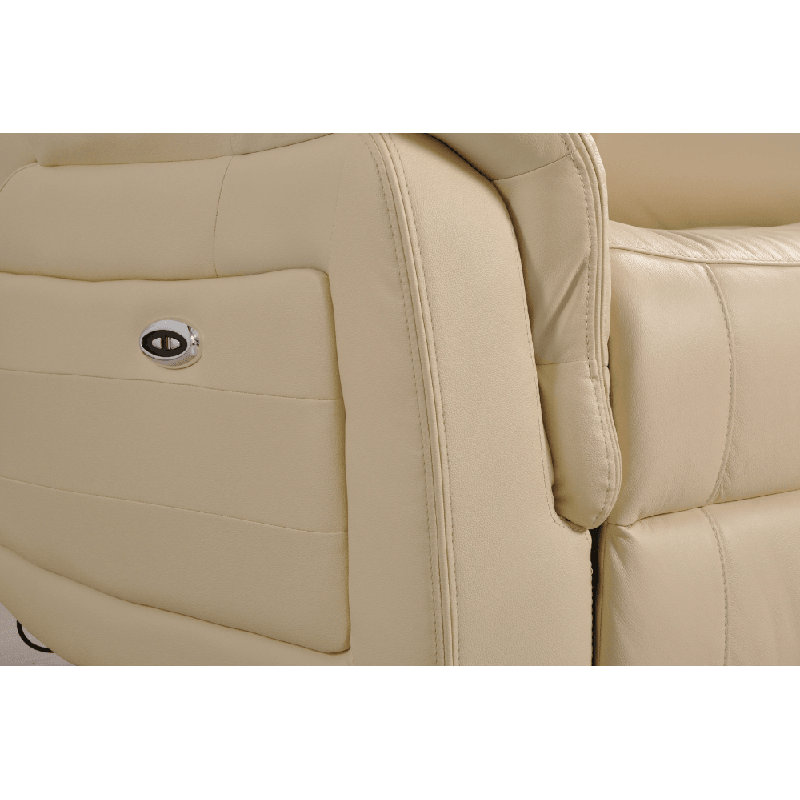 Cenaida Genuine Leather Electric Power Recliner Armchair, Cream