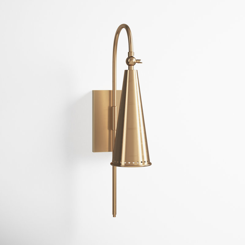 Darla Steel Armed Sconce, Aged Brass