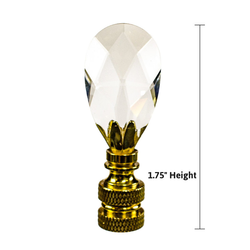 Faîteau à lampe légère en cristal stephanov, Laiton poli