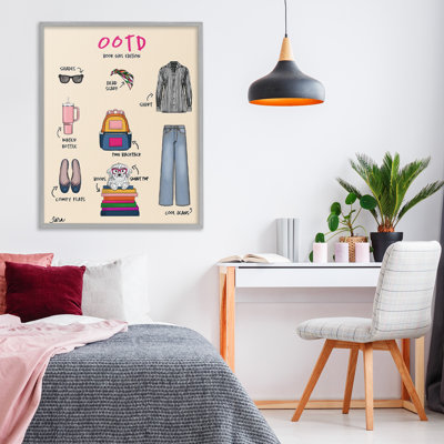 Book Girl Daily Outfit Framed Giclee, design by Tara Boone