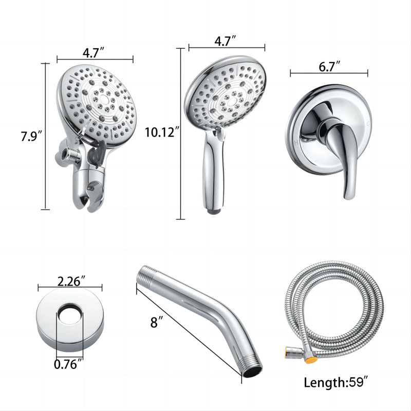 Massage/Jet Handheld Shower Head 1.8 GPM GPM, Polished Chrome