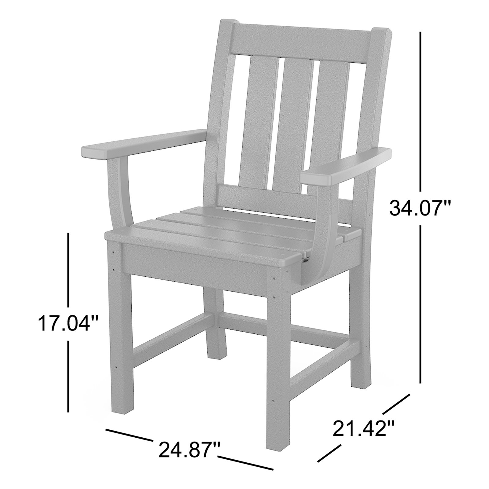 POLYWOOD® Oxford Patio Armchair, Black