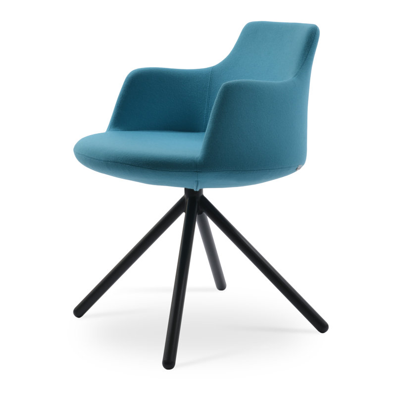 Chaise avec accoudoirs Dervish, Noir, Turquoise