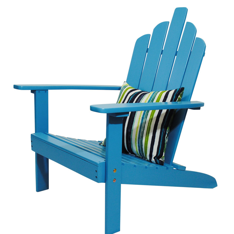 Chaise Adirondack en bois massif Ivania, Turquoise