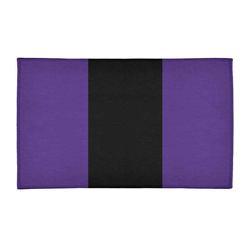 Tapis en chenille mauve et noir - antitaches avec envers antidérapant, collection Modern, Rectangle 2 pi x 3 pi