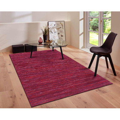 Contemporary Flat Weave Sari Silk 4' X 6'