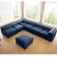 Canapé modulaire moderne avec rangement intégré, chenille bleue, 6 places, espace de rangement, salon,-1370711281-1370711286-1370711287