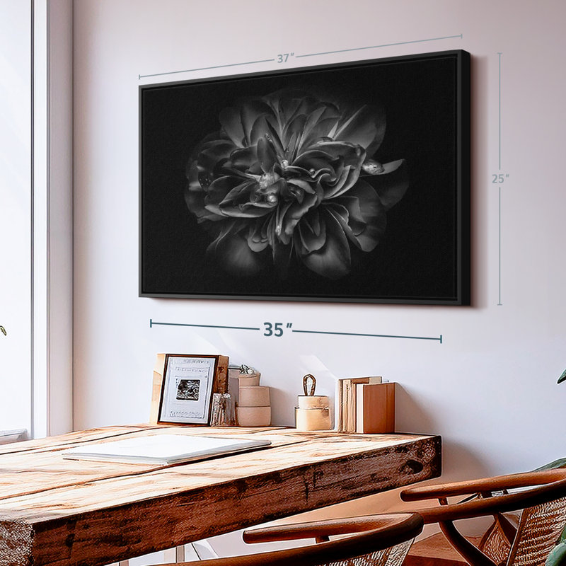 Floral et botanique "Fleurs de jardin BW III", H 17 po x l 25 po