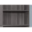 Bibliothèque à 6 niveaux, H 72 po, stratifié gris, pour bureau et chambre à coucher, transitionnel, 3 tablettes réglables et 2 tablettes fixes, peu encombrant
