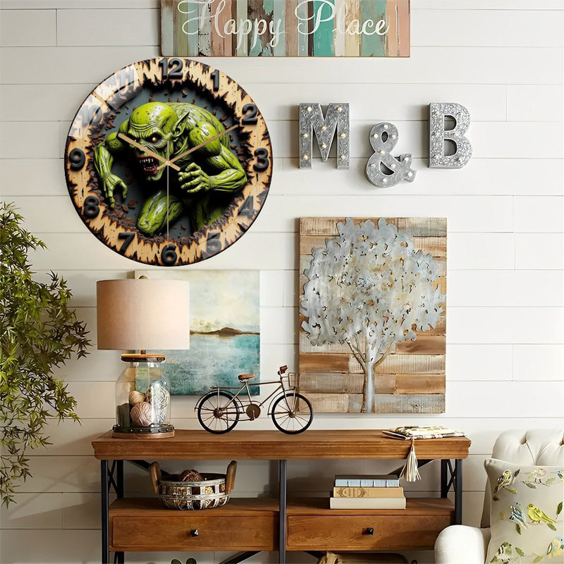 Horloge murale en verre 12 po Monster