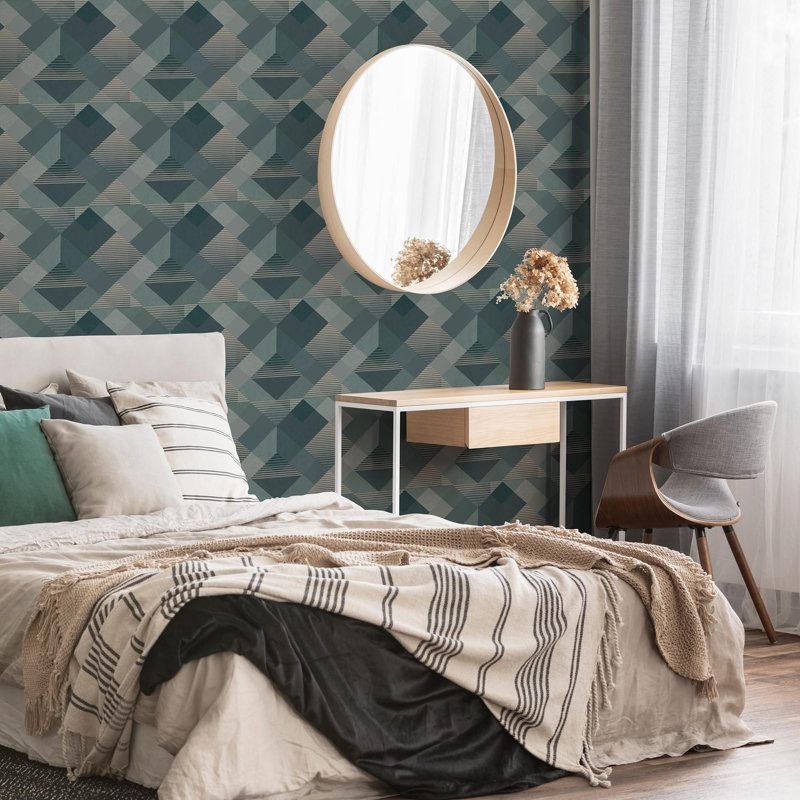 Superfresco Easy Kaleidoscope Geometric Wallpaper, Green