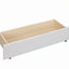 Lit plateforme tapissier double avec tête de lit à motif brique, gigogne simple et 2 tiroirs, tissu en lin, beige-491466438