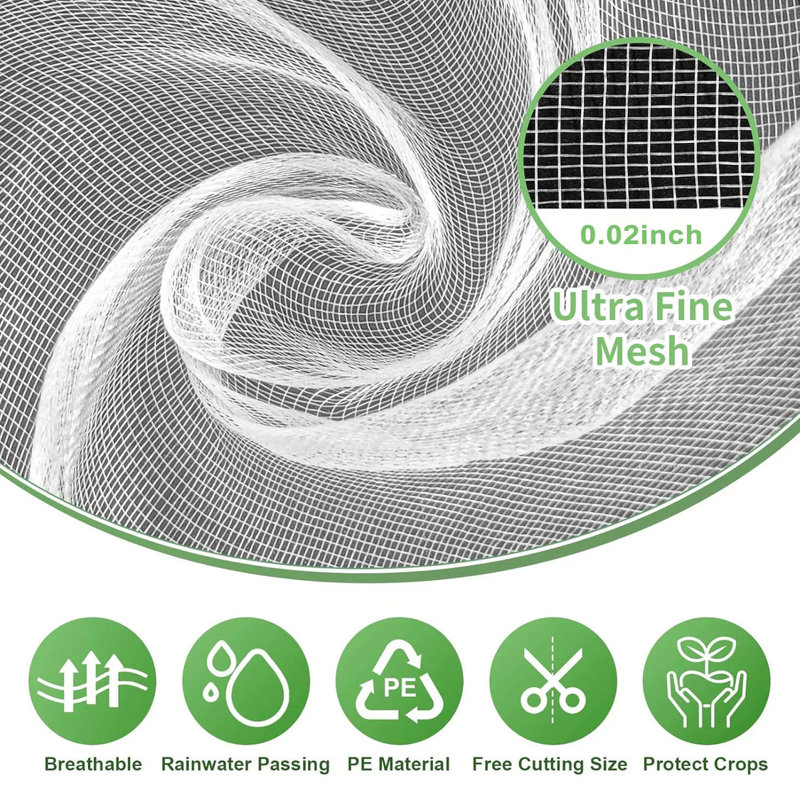 Filet de barrière anti-insectes 6,5 x 25 pi, filet de protection polyvalent pour jardin, serre, patio, chenil, piscine, cour extérieure