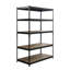 Étagère de rangement en acier thermolaqué noir mat à 5 niveaux avec tablettes HDF Ar Shelving-1390618743