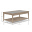 Table basse en verre givré avec roulettes