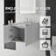 Meuble-lavabo flottant 24 po avec lavabo, porte à fermeture douce, comptoir et dosseret en granite blanc cultivé de 0,6 po-42455552-42455579-42455581