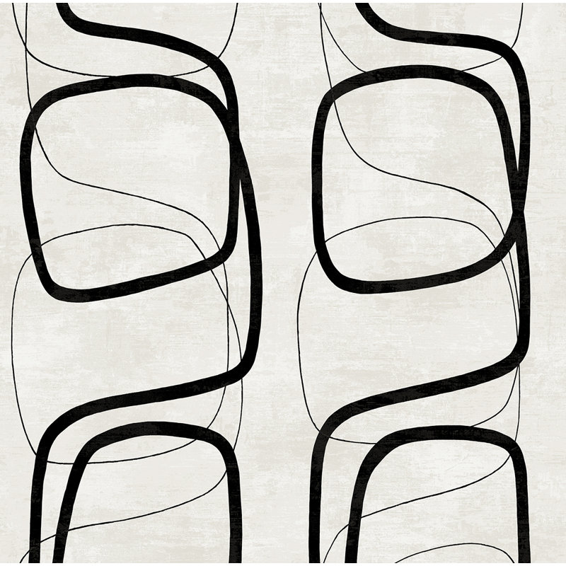 Rouleau de papier peint H 33 pi x l 21 po Lianna, Noir