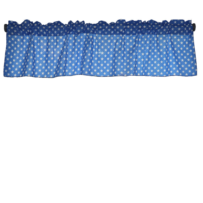 Cantonnière à motif d'étoiles, Bleu, L 58 po x L 20 po