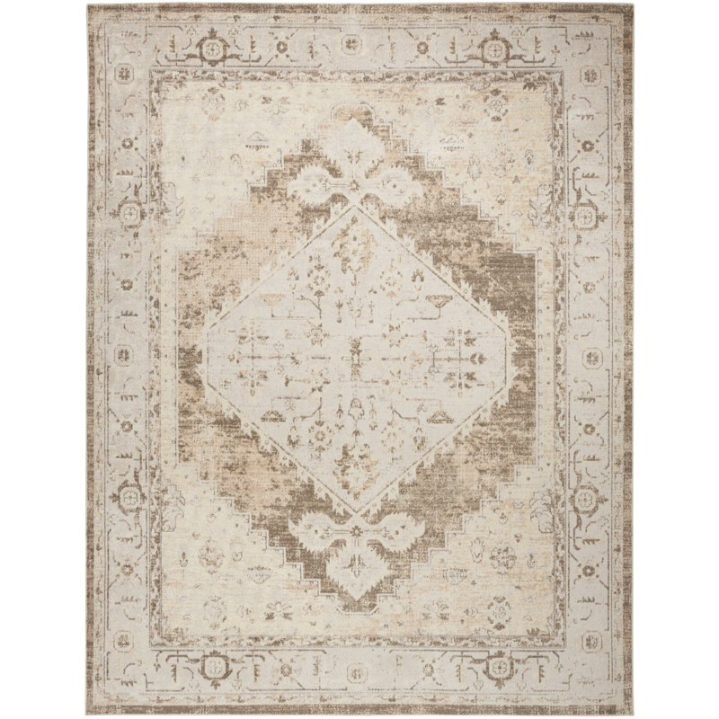 Tapis oriental lavé et tissé à la machine 5 pi x 7 pi sauge