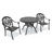 3-Piece Cast Aluminum Bistro Dining Set,39.37" Round Table with Umbrella Hole & 2 Stackable Chairs with Brown Cushions-608471639