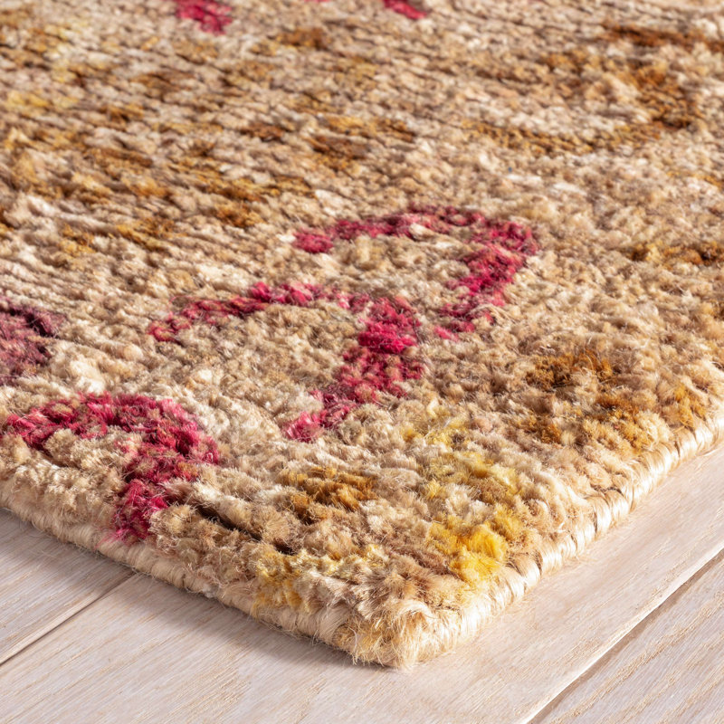 Tapis en jute noué à la main Horseshoe Spice, Rectangle de 5 pi x 8 pi