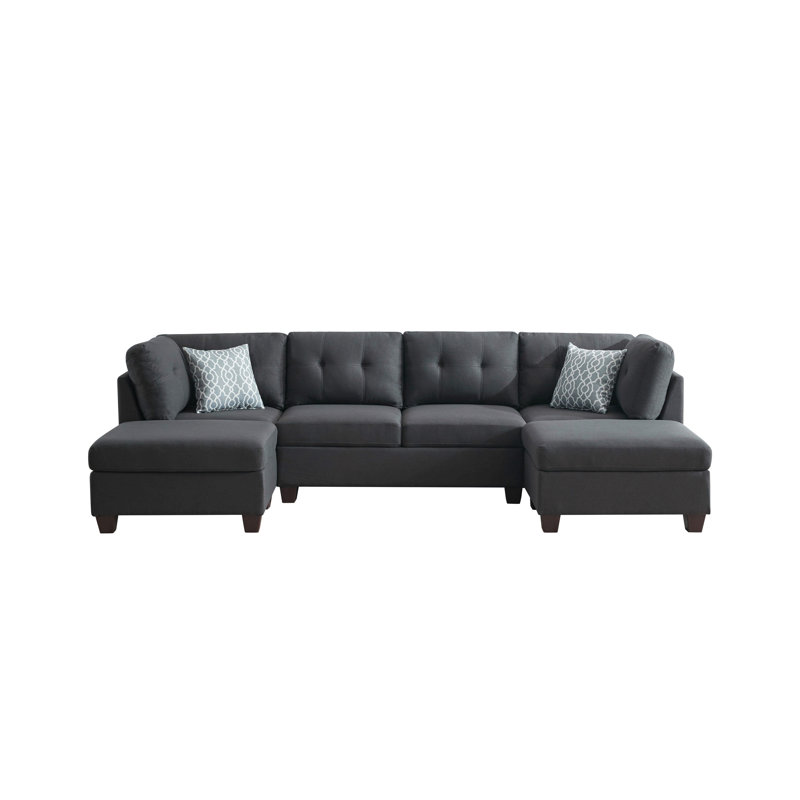 Canapé modulaire rembourré avec deux chaises longues