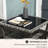 Square Outdoor Coffee Table With Shelf, Grey , Tempered Glass, Aluminum Frame Table, 2 Storage, Pe Grey,
