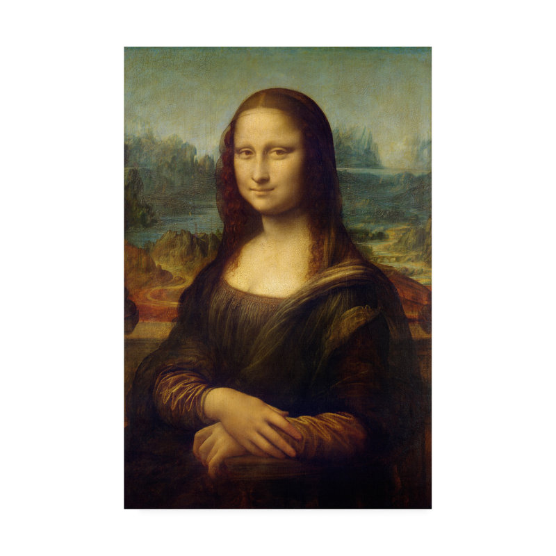 Reproduction d’art sur toile tendue « Mona Lisa » par Leonardo da Vinci, H 47 po x l 30 po x P 2 po